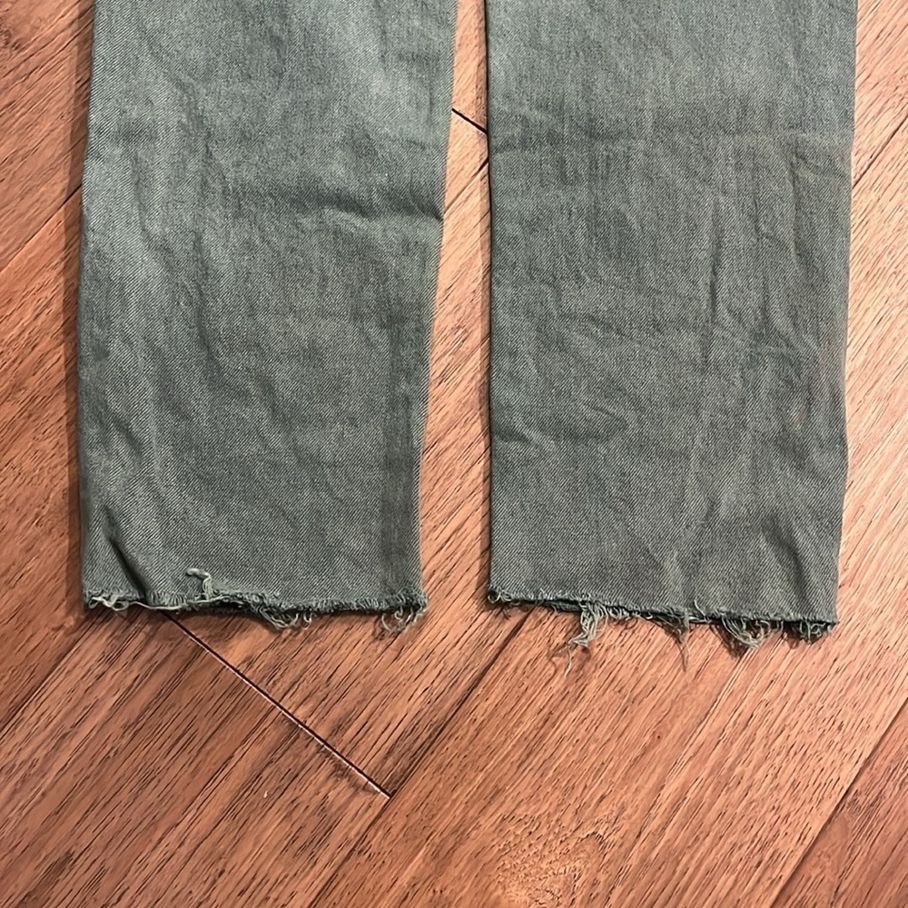 BONGO green straight leg raw hem jeans, size 29 - Picture 7 of 7